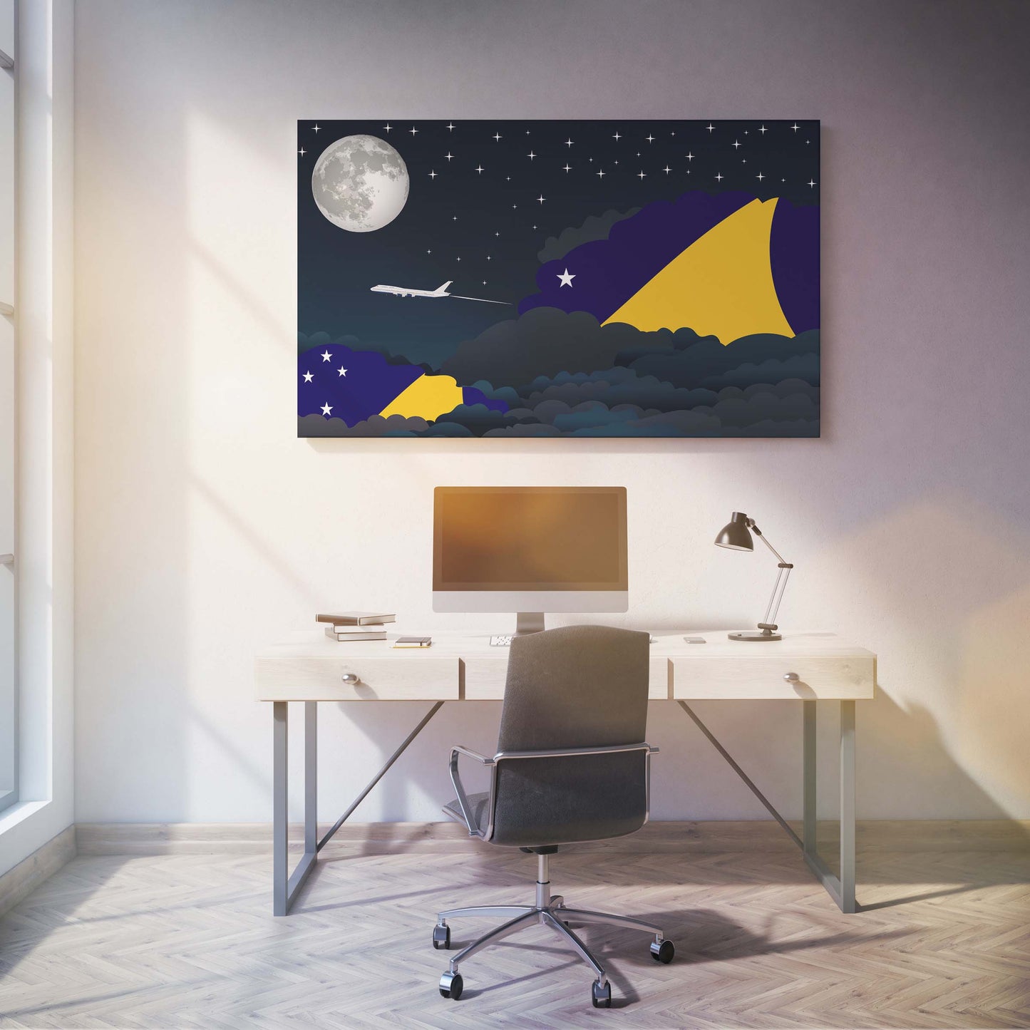 Tokelau Night Clouds Canvas Print Framed