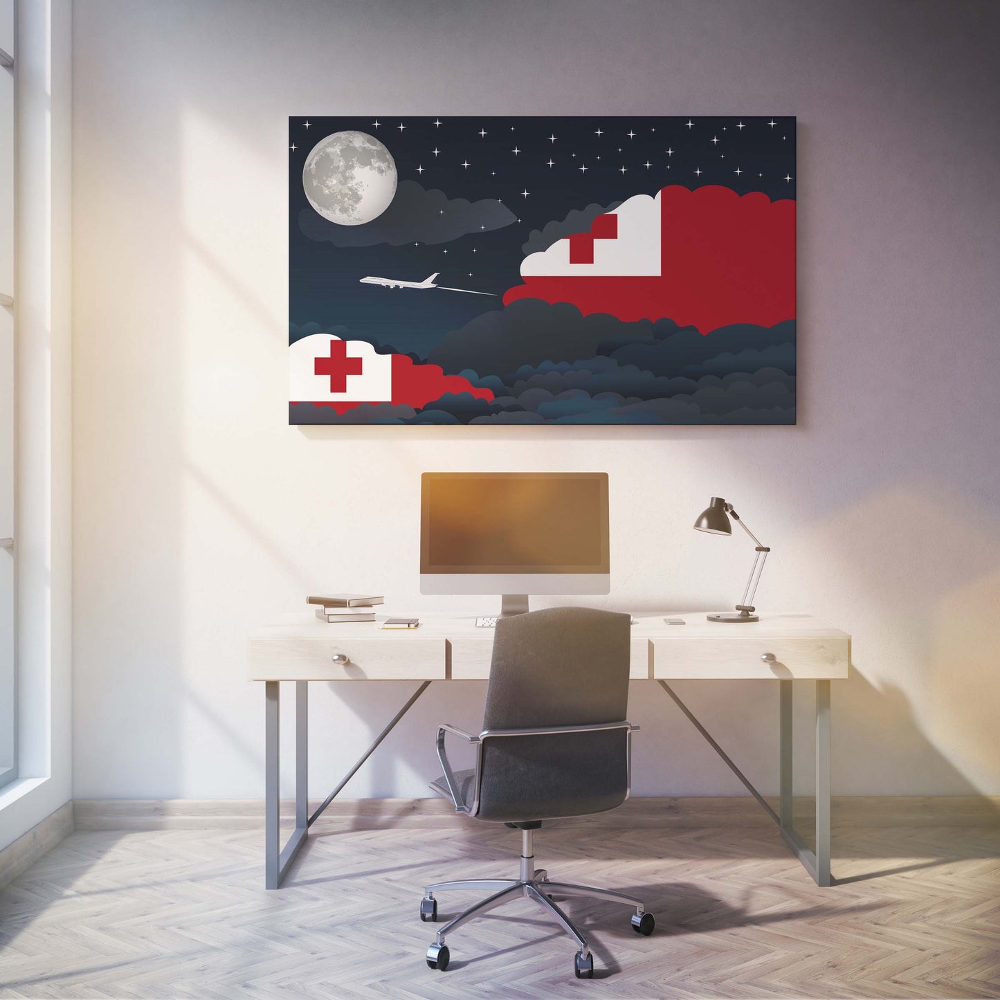 Tonga Night Clouds Canvas Print Framed