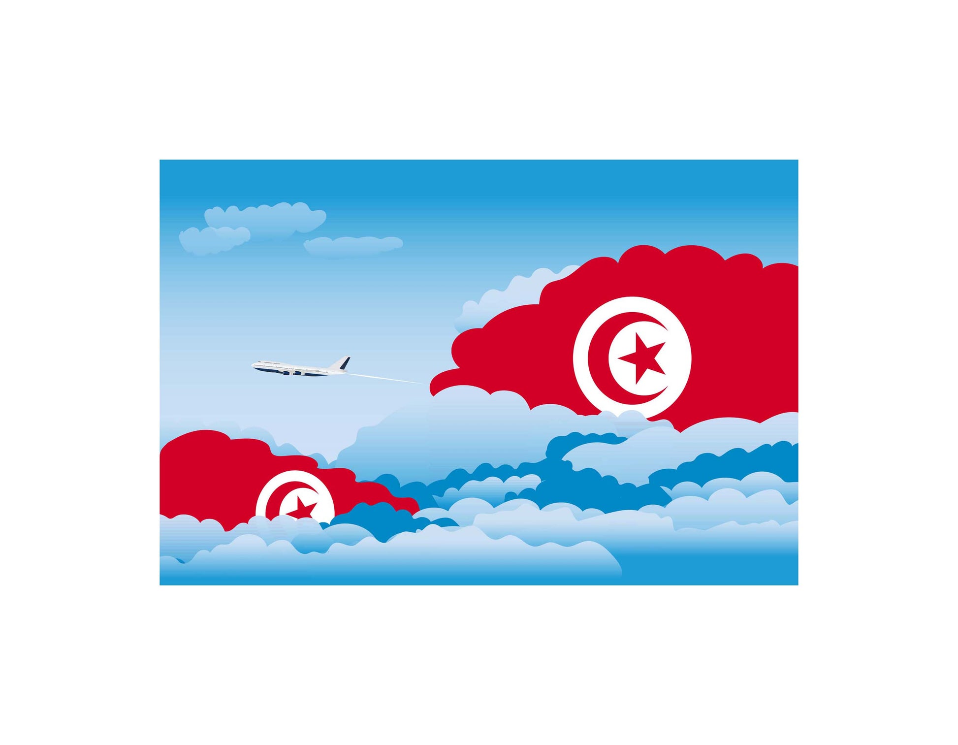 Tunisia Day Clouds Canvas Print Framed