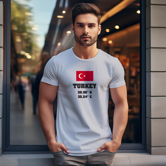 Turkey Latitude Longitude Unisex T-Shirt