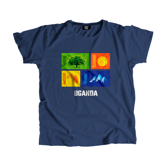 UGANDA Seasons Unisex T-Shirt (Navy Blue)