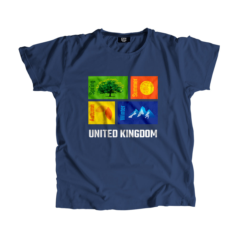 UNITED KINGDOM Seasons Unisex T-Shirt (Navy Blue)