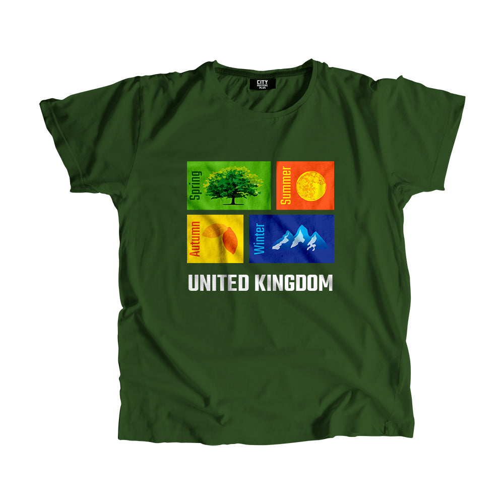 UNITED KINGDOM Seasons Unisex T-Shirt (Olive Green)