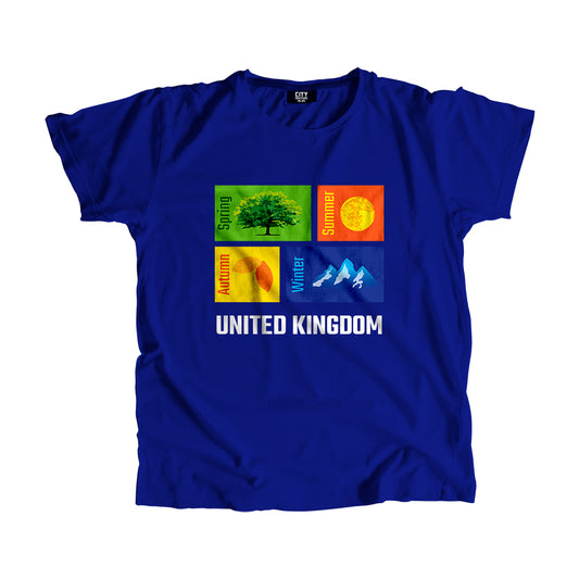 UNITED KINGDOM Seasons Unisex T-Shirt (Royal Blue)