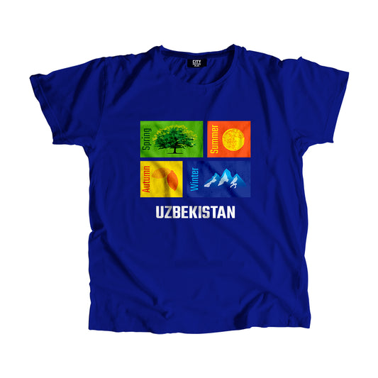 UZBEKISTAN Seasons Unisex T-Shirt (Royal Blue)