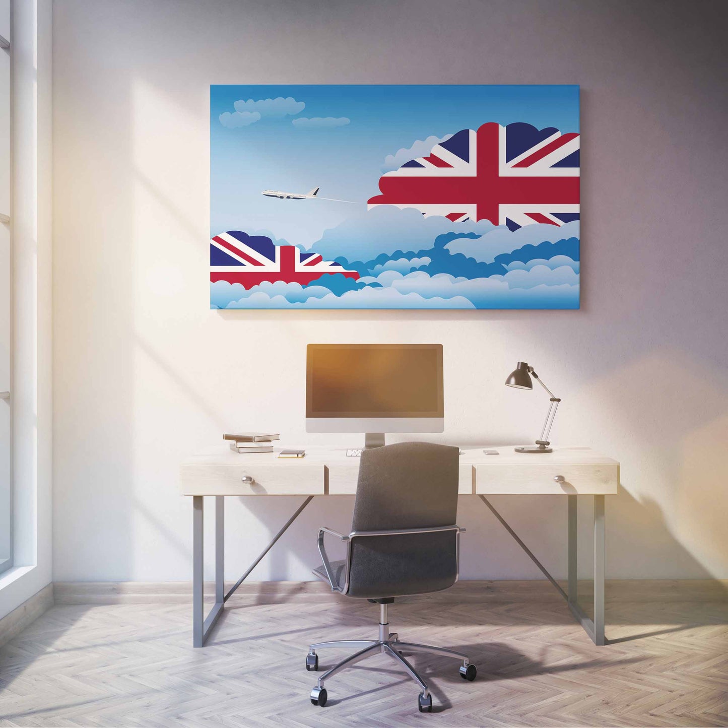 United KIngdom Day Clouds Canvas Print Framed