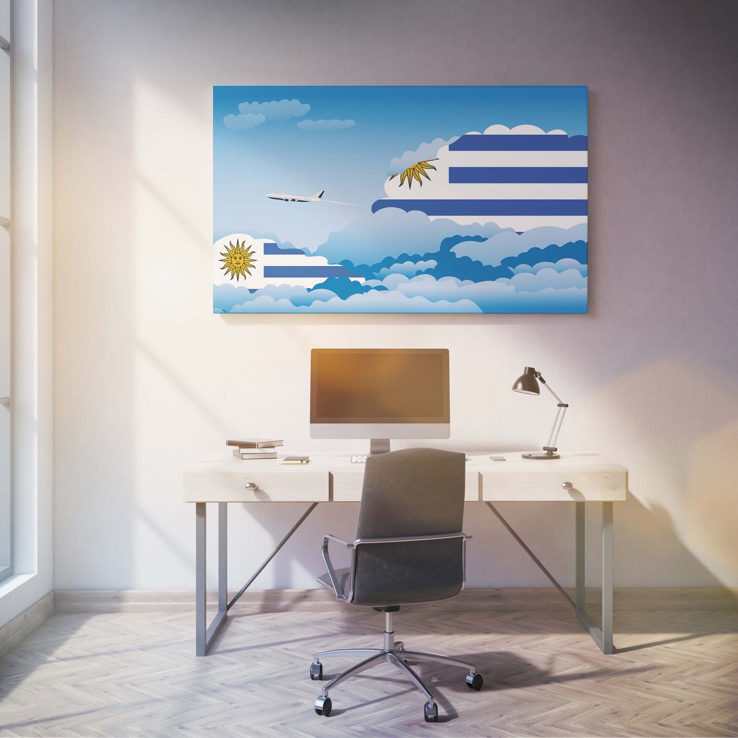 Uruguay Day Clouds Canvas Print Framed