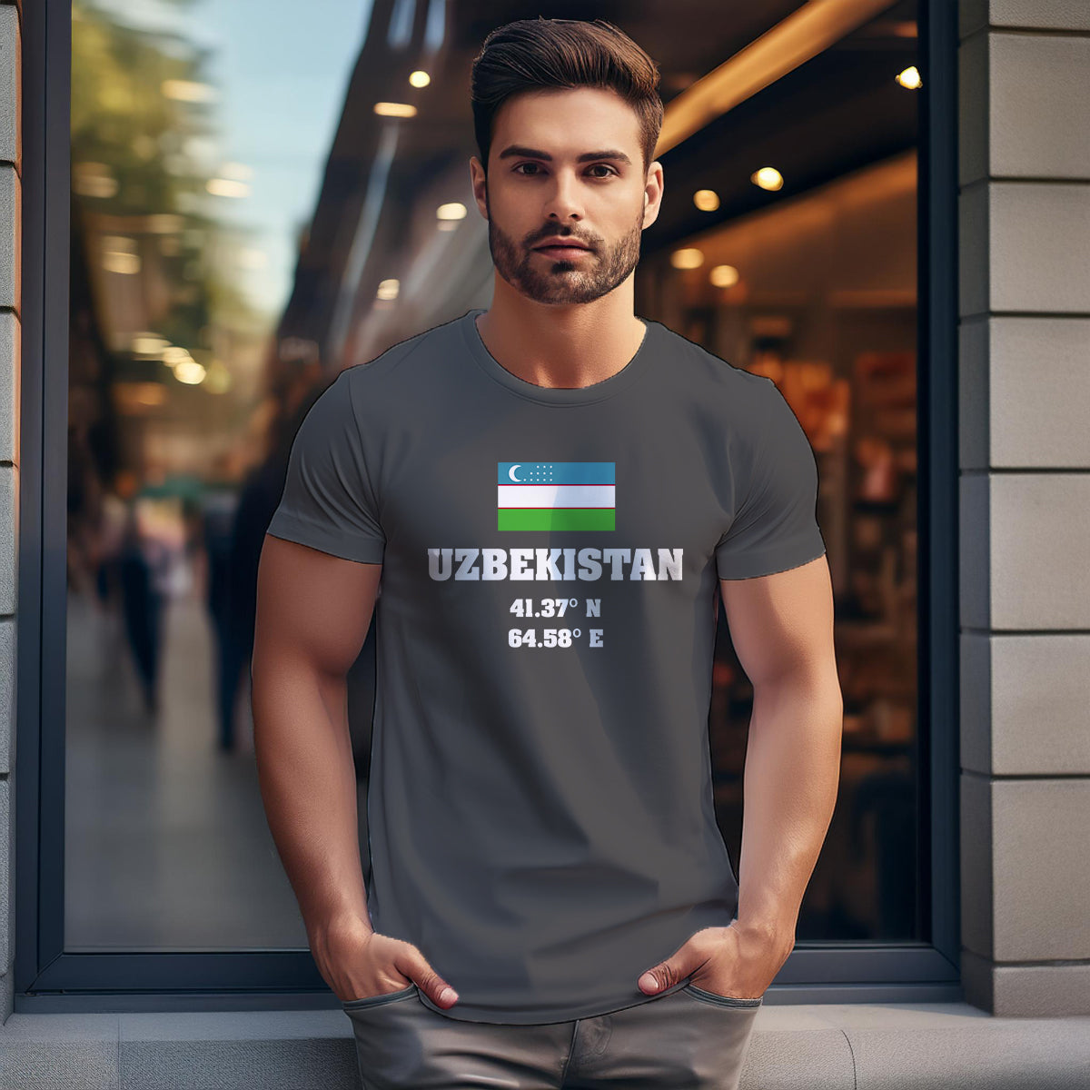 Uzbekistan Latitude Longitude Unisex T-Shirt