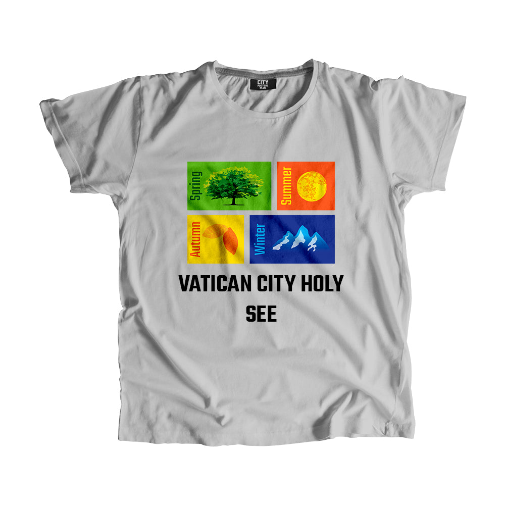 VATICAN CITY HOLY SEE Seasons Unisex T-Shirt (Melange Grey)