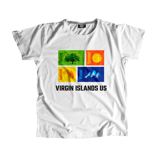 VIRGIN ISLANDS US Seasons Unisex T-Shirt (White)