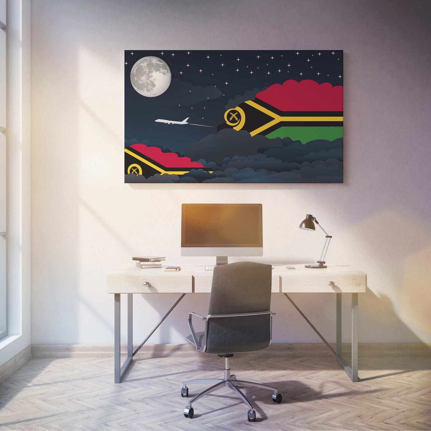 Vanuatu Night Clouds Canvas Print Framed