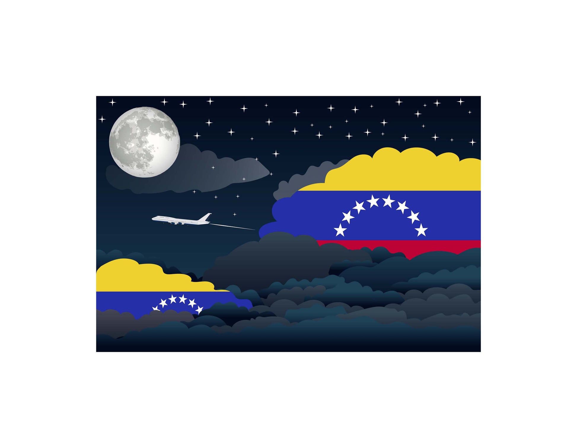 Venezuela Night Clouds Canvas Print Framed