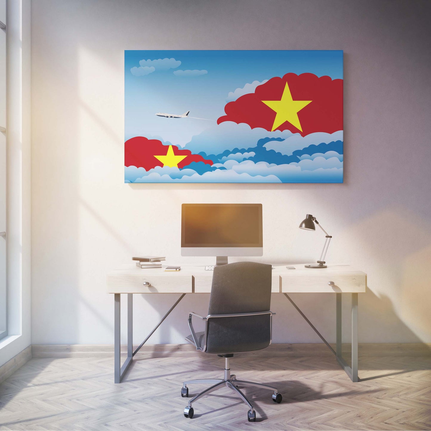 Vietnam Day Clouds Canvas Print Framed