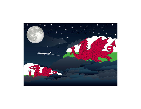 Wales Night Clouds Canvas Print Framed