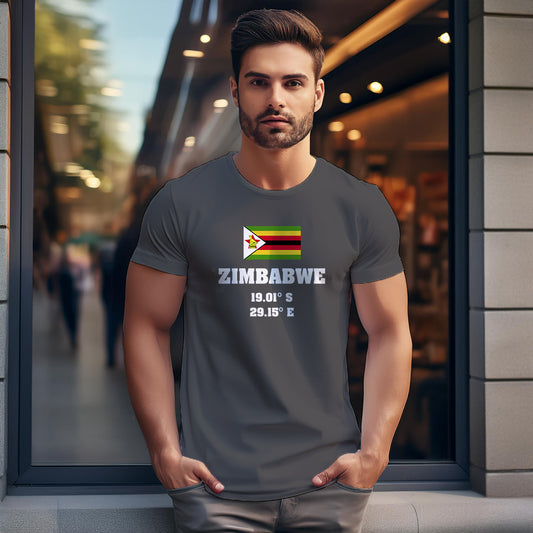 Zimbabwe Latitude Longitude Unisex T-Shirt